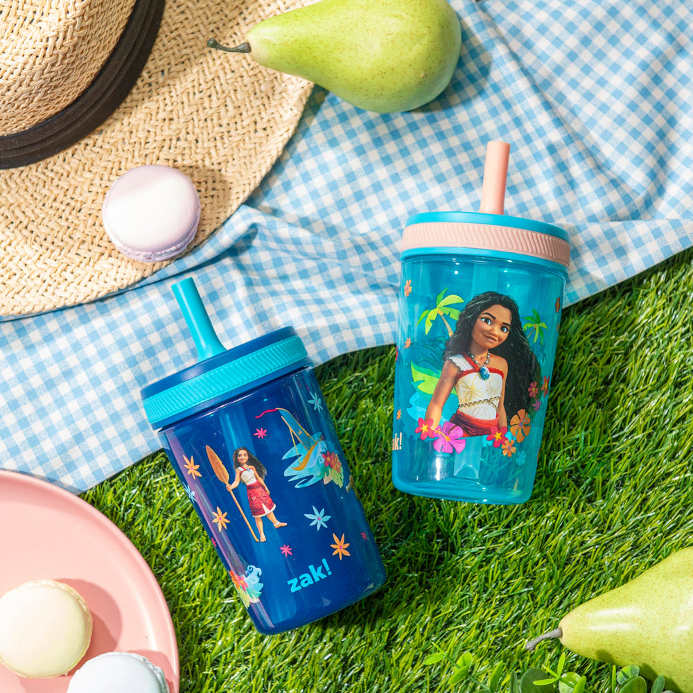 Moana leak proof straw cups by Zak Designs with built in valve