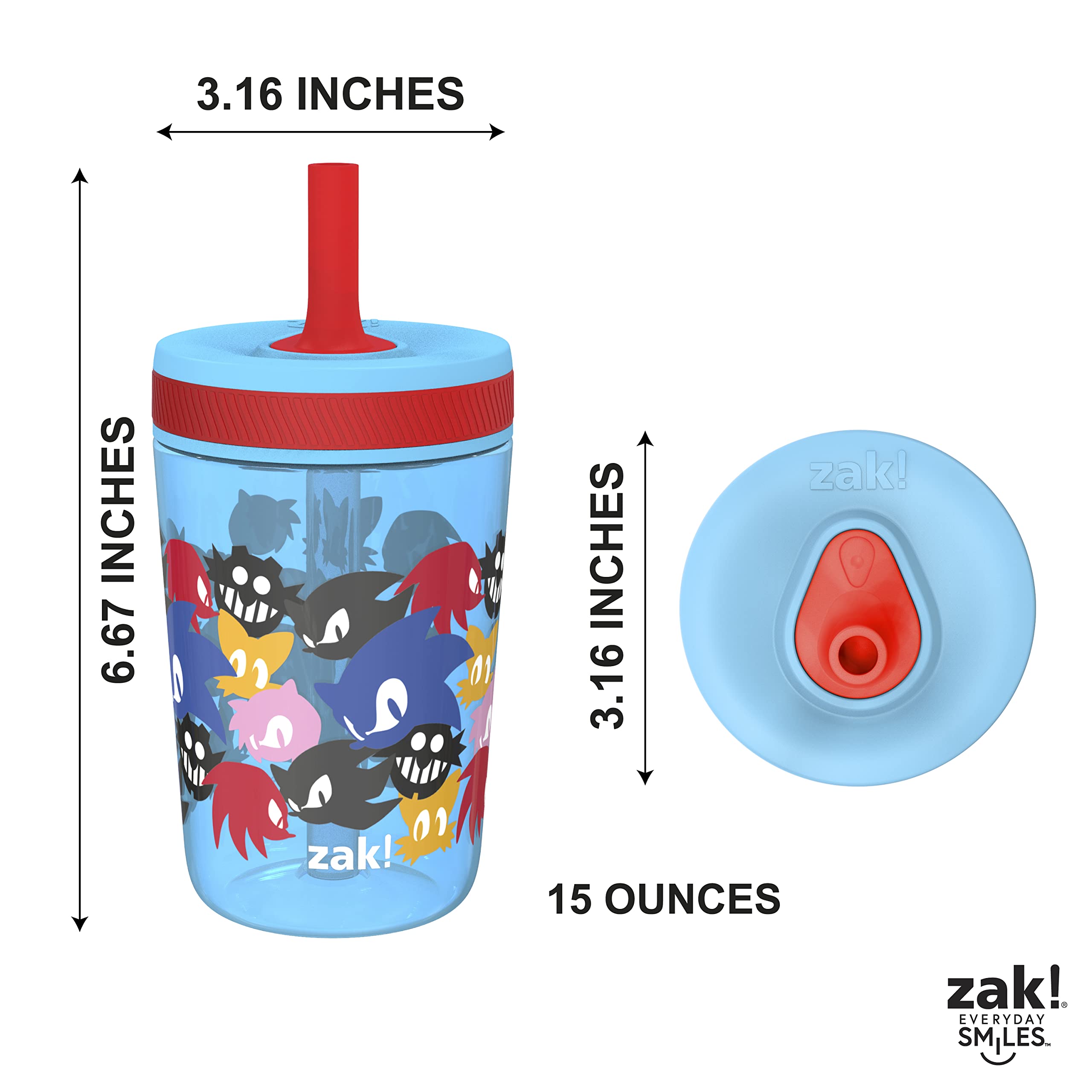 Zak Designs Sonic 15oz tumbler provides ample hydration per sip.