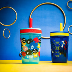 Zak Designs Sonic toddler cup with silicone straw for gentle, comfortable sipping.