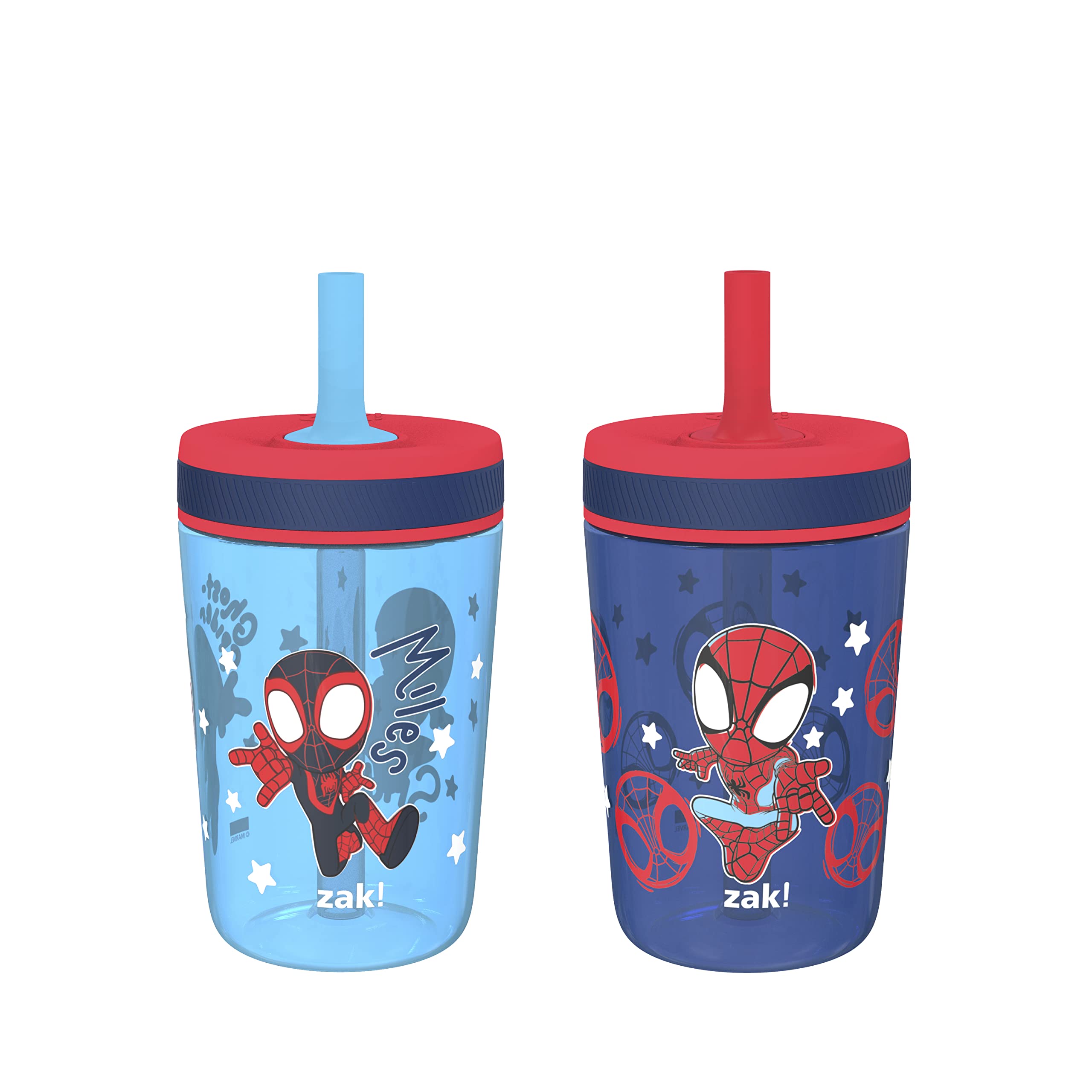 Zak Designs Spider-Man Kelso cups hero: two bright 15oz tumblers for kids.