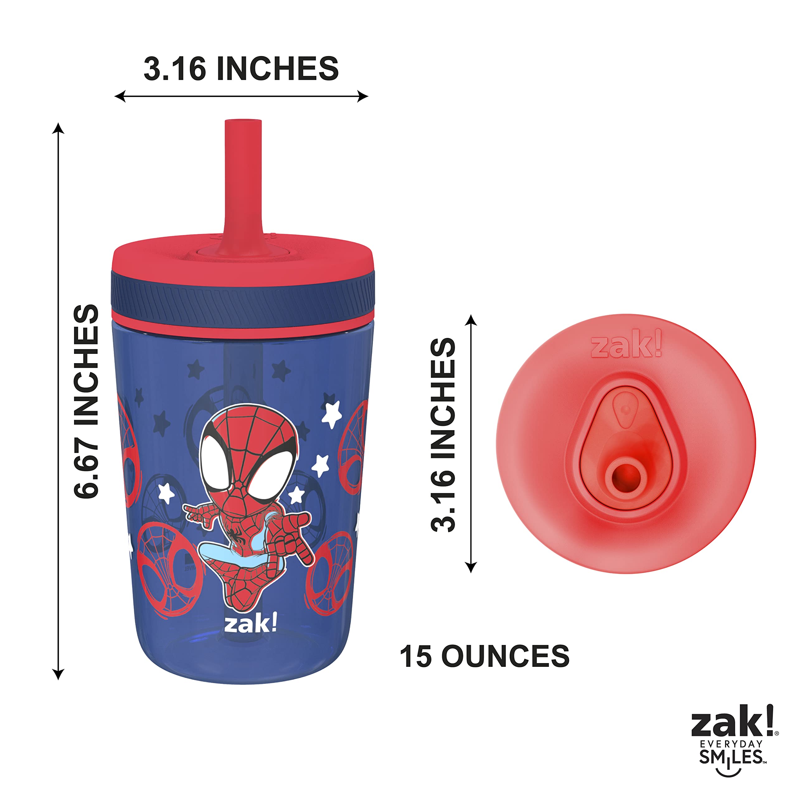 Zak Designs Spider-Man Kelso cups are kid-friendly and durable.
