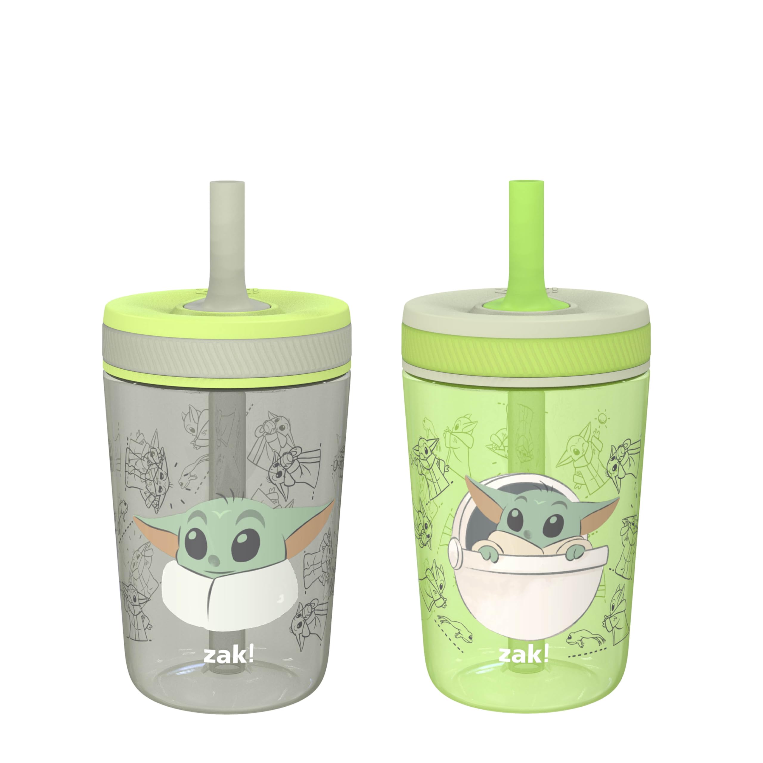 Zak Designs Mandalorian Kelso toddler cups with travel-friendly leakproof design.