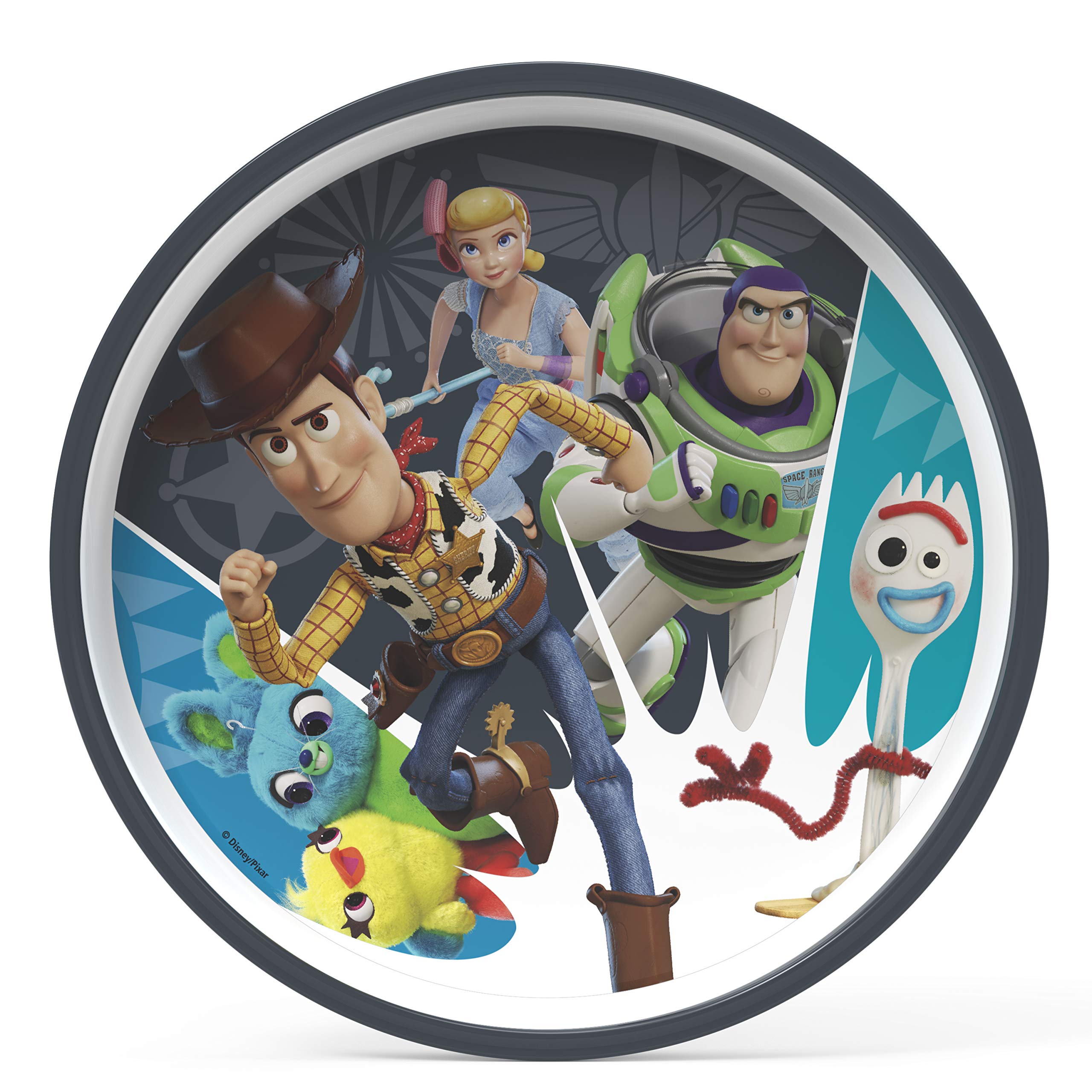 Zak Designs Toy Story 4 plate, bold artwork, durable melamine for lasting meals.