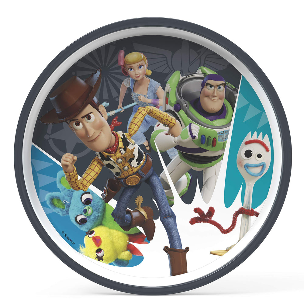 Zak Designs Toy Story 4 plate, bold artwork, durable melamine for lasting meals.