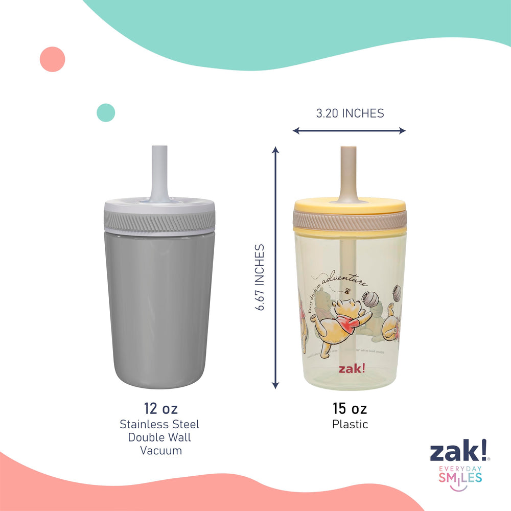 Zak Designs Winnie the Pooh Kelso cups provide durable drinkware for active kids.
