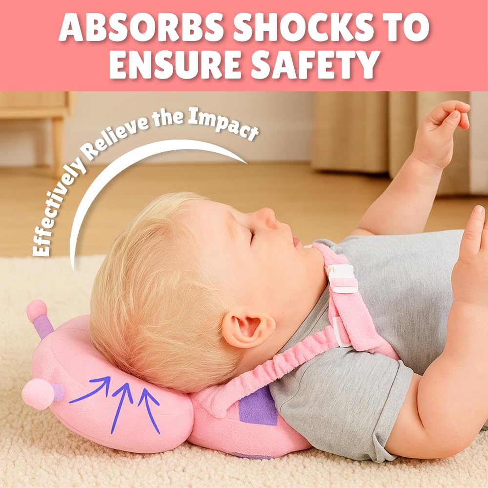 Toddler wearing Zanith head protector during playtime, showcasing safer exploration