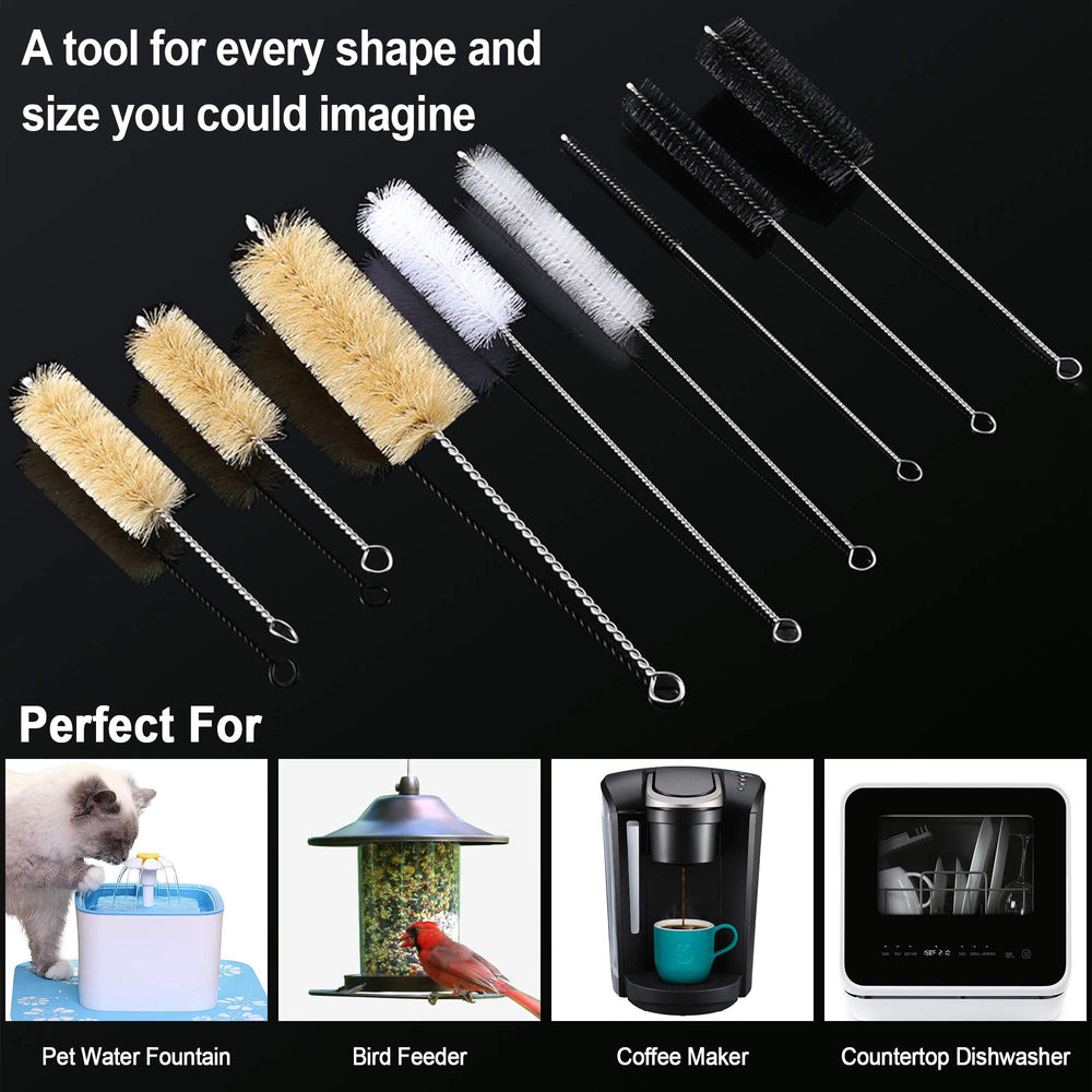 Zannaki bird feeder brush helps clean feeders without damage.