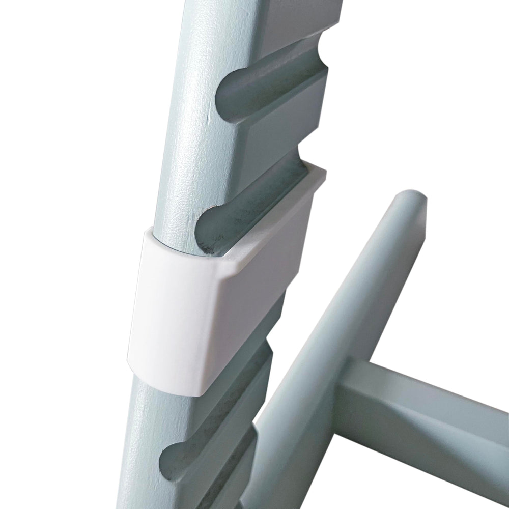 Step-by-step view of the adapter assembly under the chair.