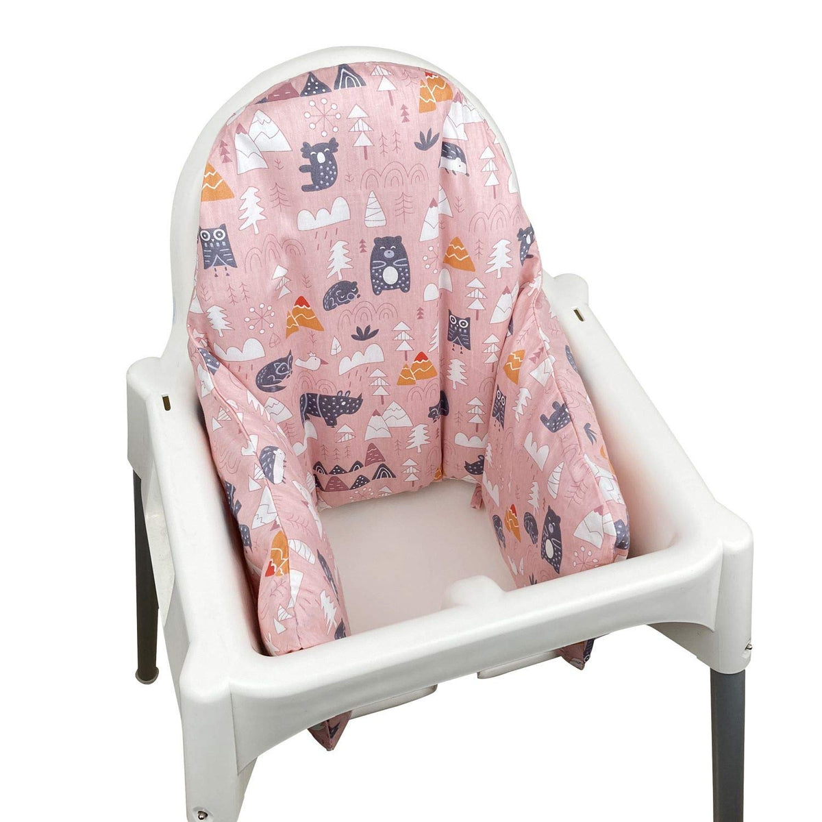ZARPMA pink cotton cover for Antilop inflatable cushion provides soft support at meals.
