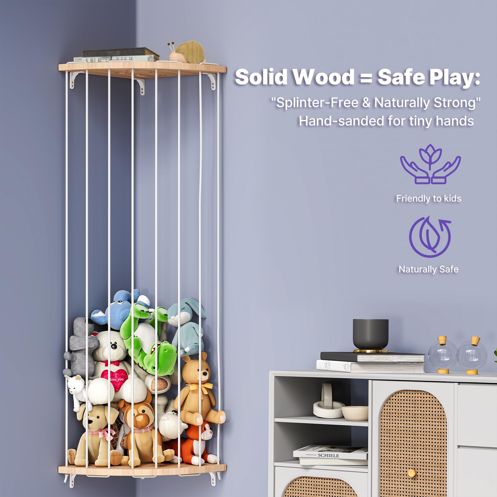 Zayysoha room decor and toy storage adds charm and practicality.