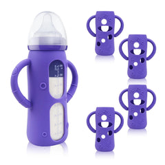 ZCH silicone sleeve on Lansinoh 8 oz bottle with easy-grip handle