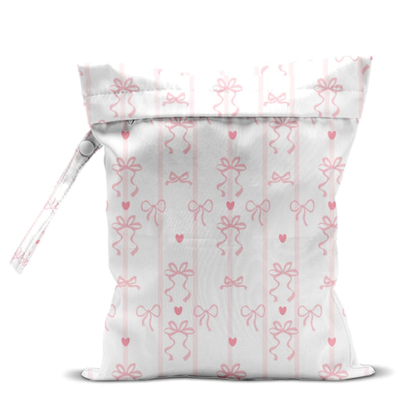 Zcyxuuw wet bag with bow stripes keeps swimsuits organized during travel.
