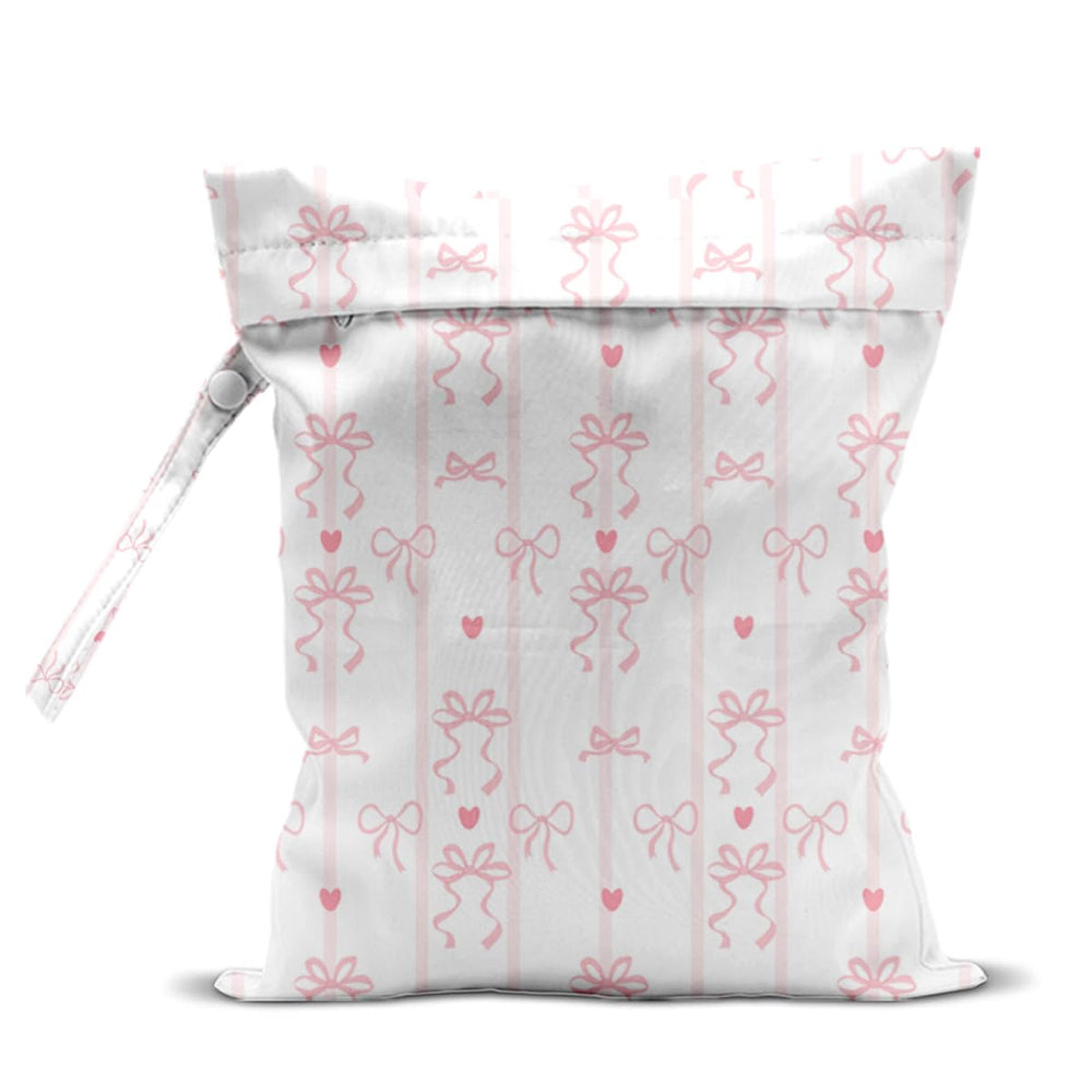 Zcyxuuw wet bag with bow stripes keeps swimsuits organized during travel.