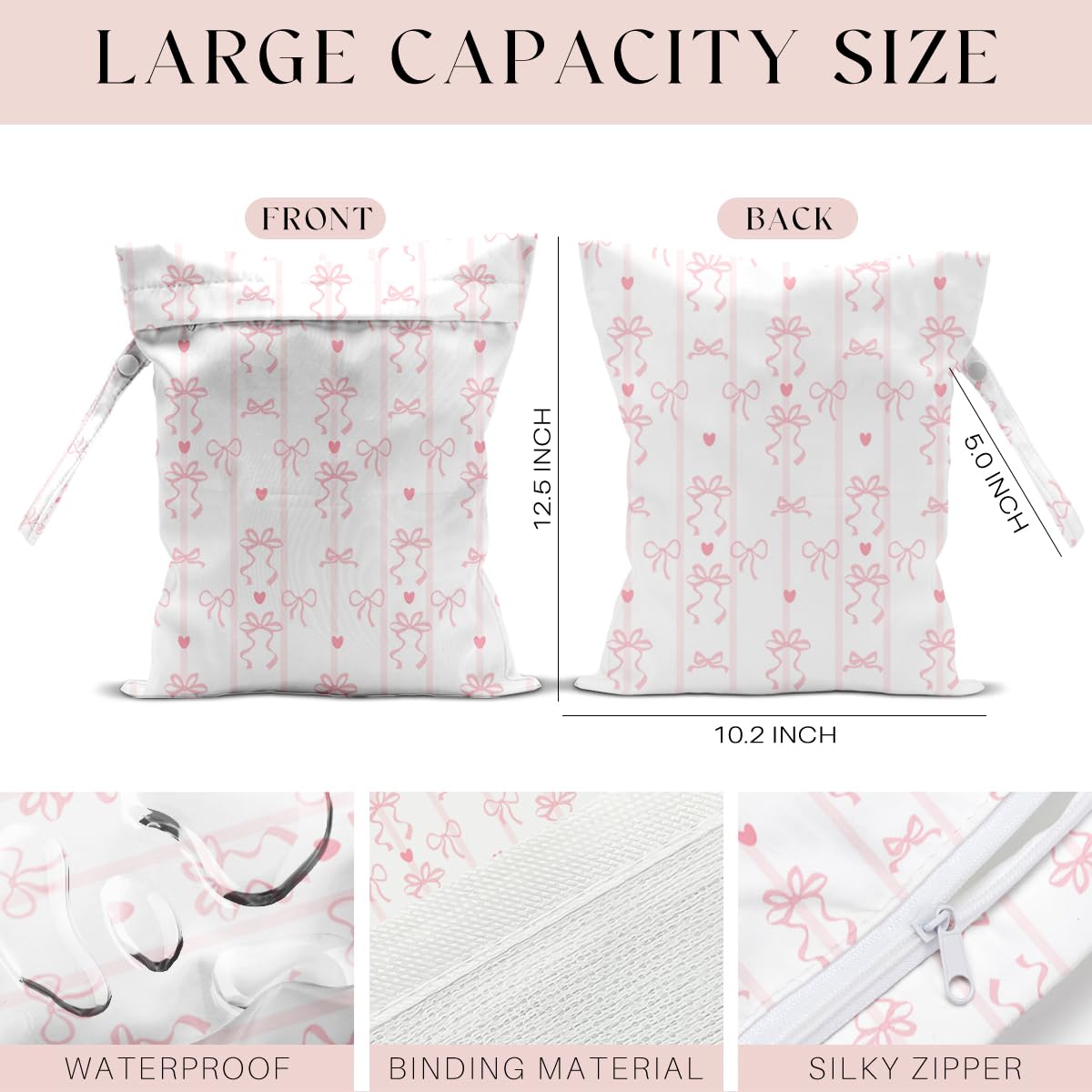 Zcyxuuw wet bag with handle design adds easy grabbing and hanging.