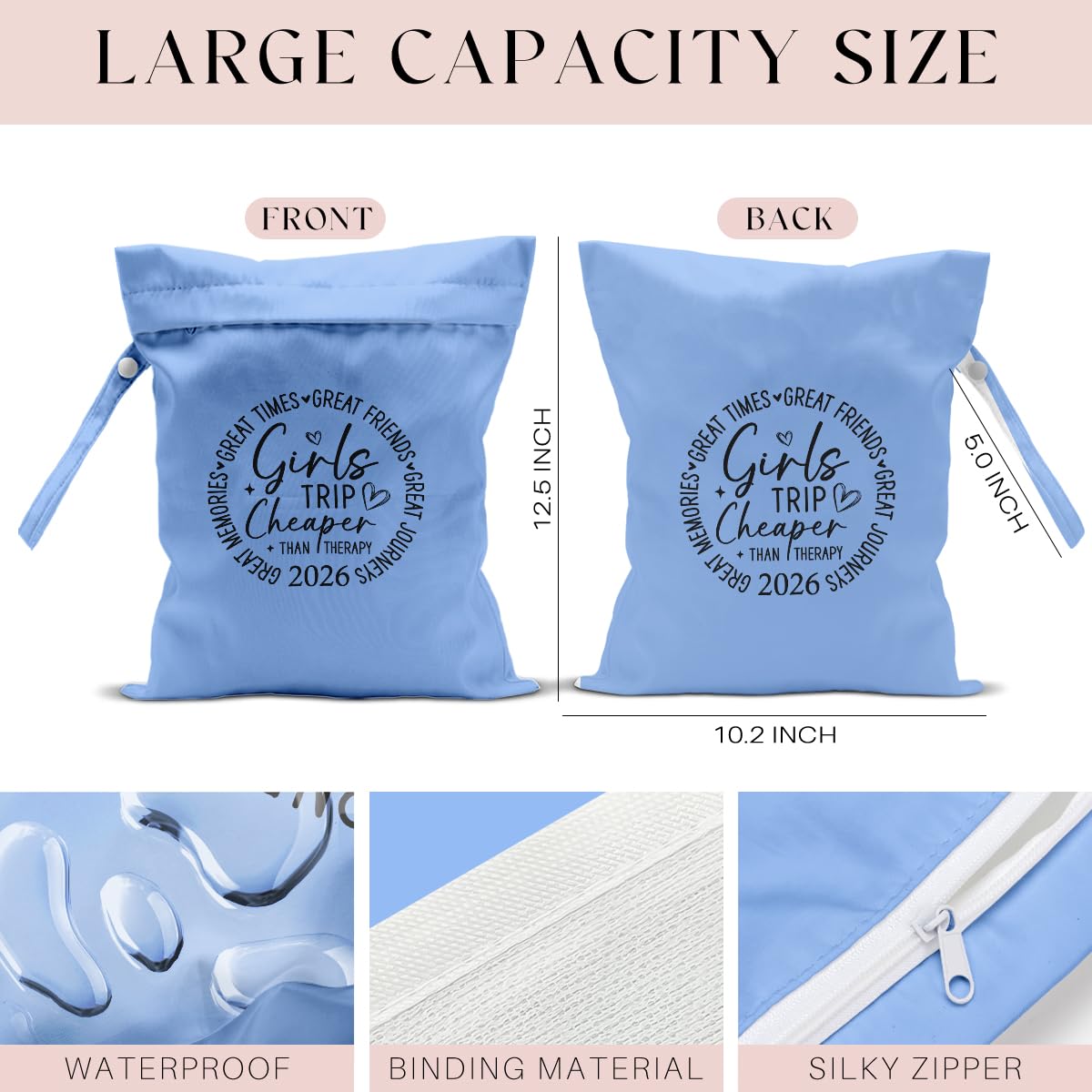 zcyxuuw wet bag shows a sturdy handle for easy carry and hanging.