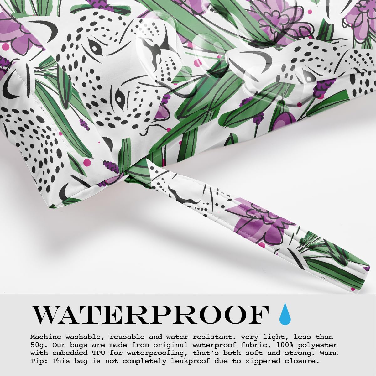 Zcyxuuw wet bag tropical palm pattern adds stylish touch.