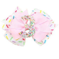 ZCYYYS birthday hair bow clip with strawberry print for festive style.
