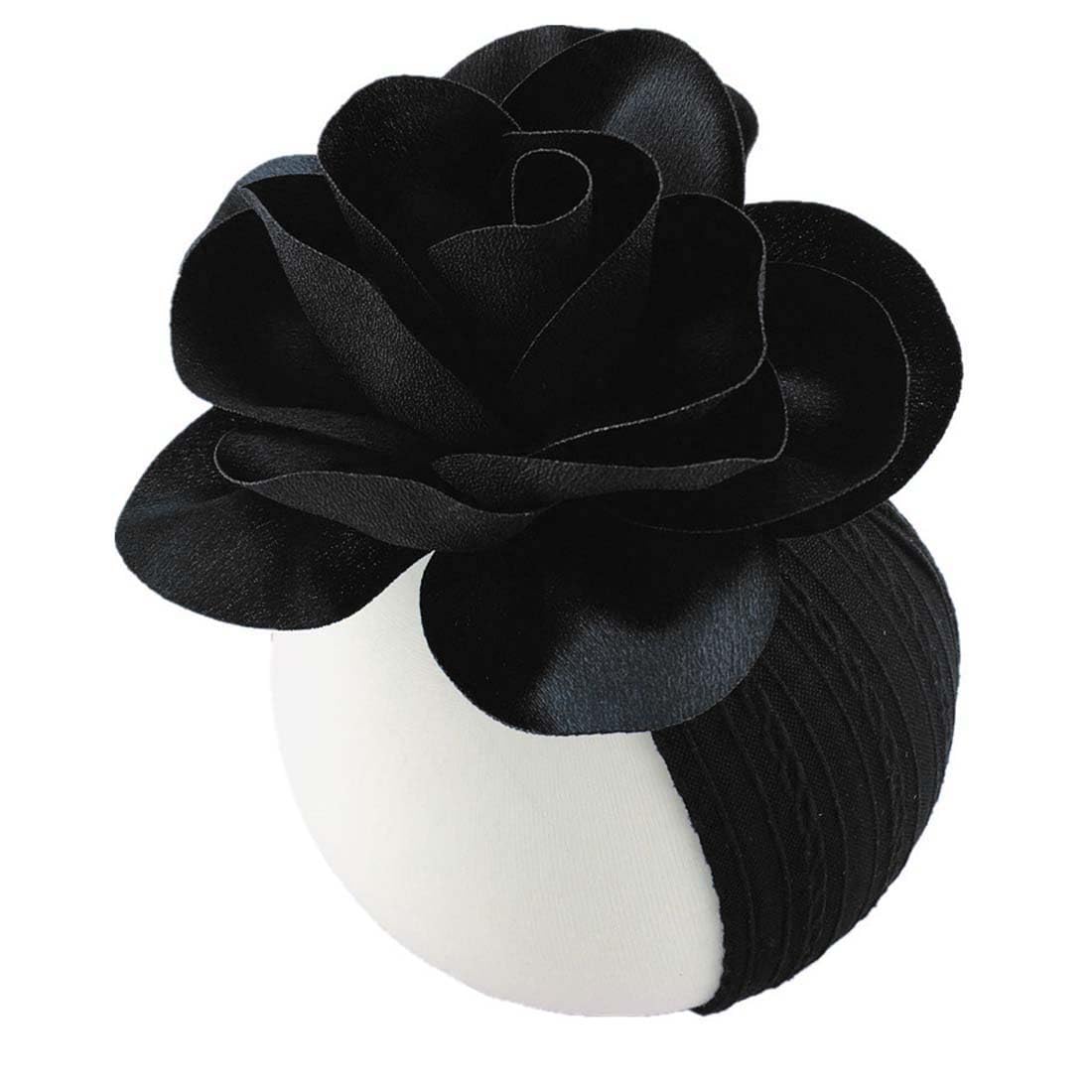 ZCYYYS large black flower headband with a 6-inch bloom for baby girls.
