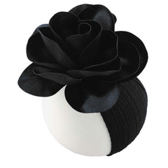ZCYYYS large black flower headband with a 6-inch bloom for baby girls.