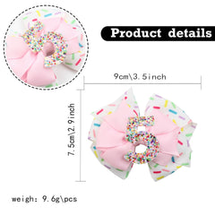 ZCYYYS Strawberry pattern grosgrain clip secures hair.