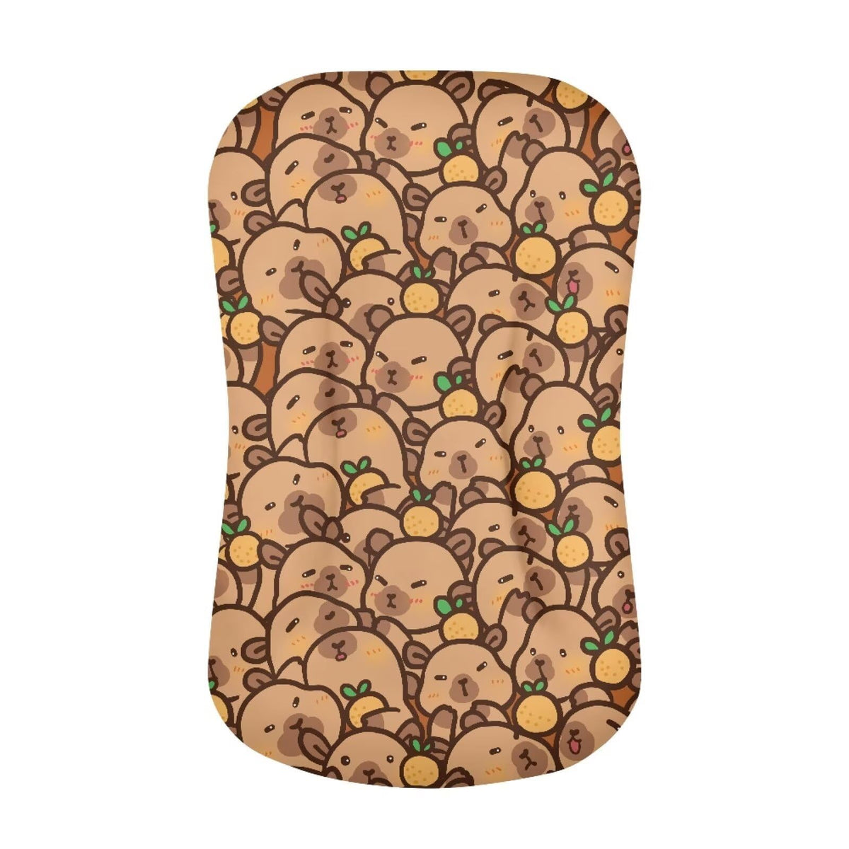 ZDCUSTOM bassinet sheets with capybara puzzle pattern offering cozy comfort and visual stimulation.