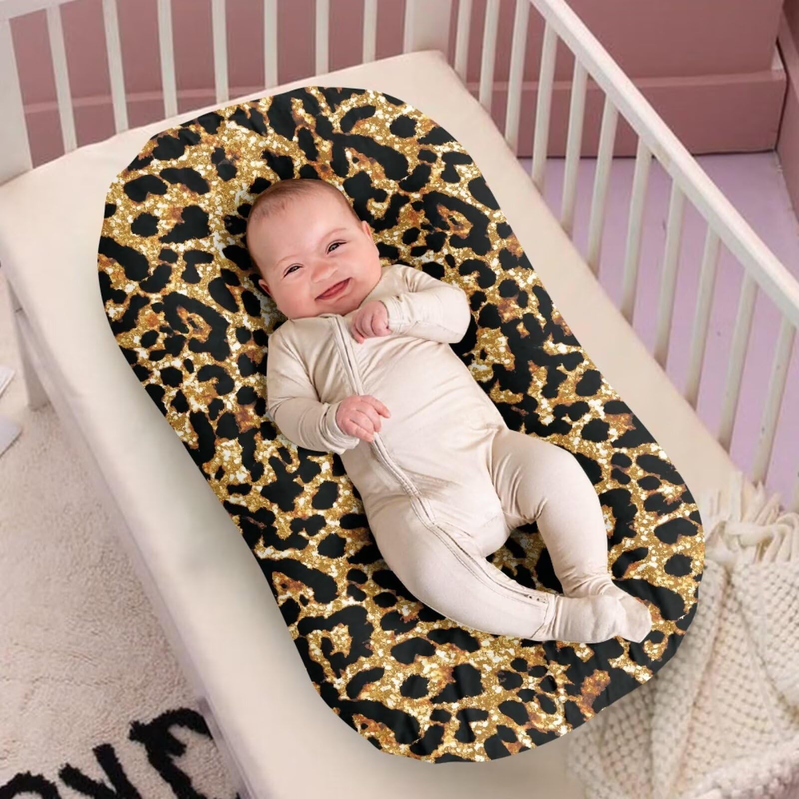 ZDCUSTOM bassinet sheets stretch-fit elastic band ensures secure, easy installation