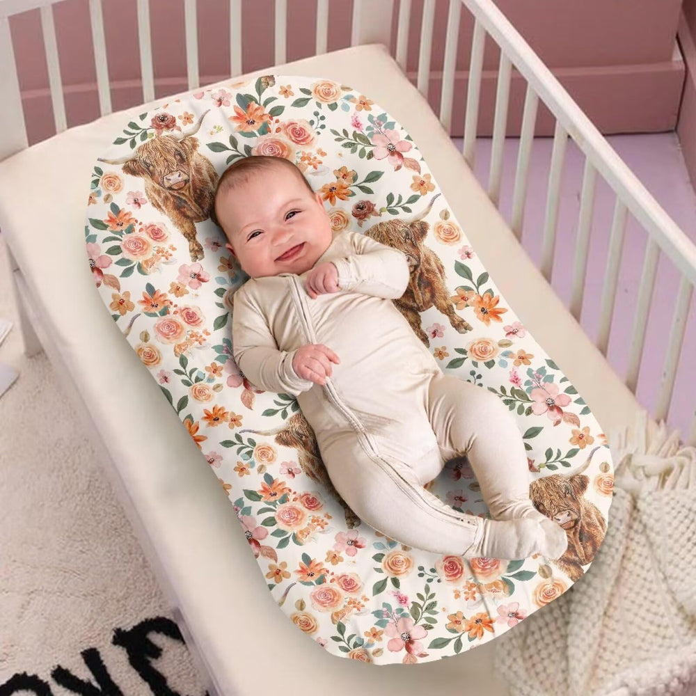 ZDCUSTOM Butterfly bassinet sheet with vibrant pattern to engage baby senses.