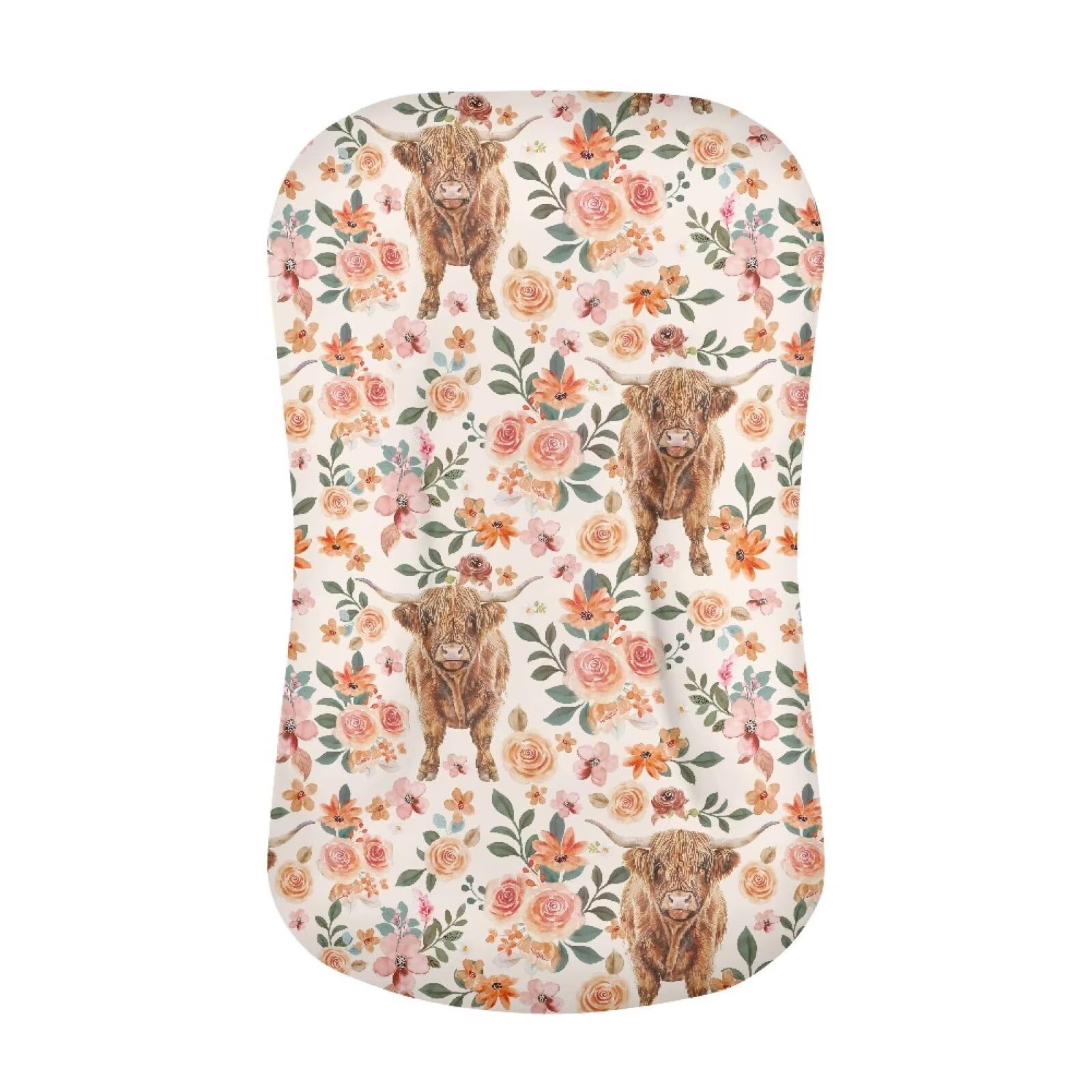 ZDCUSTOM Flower Cow bassinet sheet in soft fabric for gentle sleep.