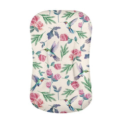 ZDCUSTOM Flower Hummingbird pattern bassinet sheet for a playful nursery