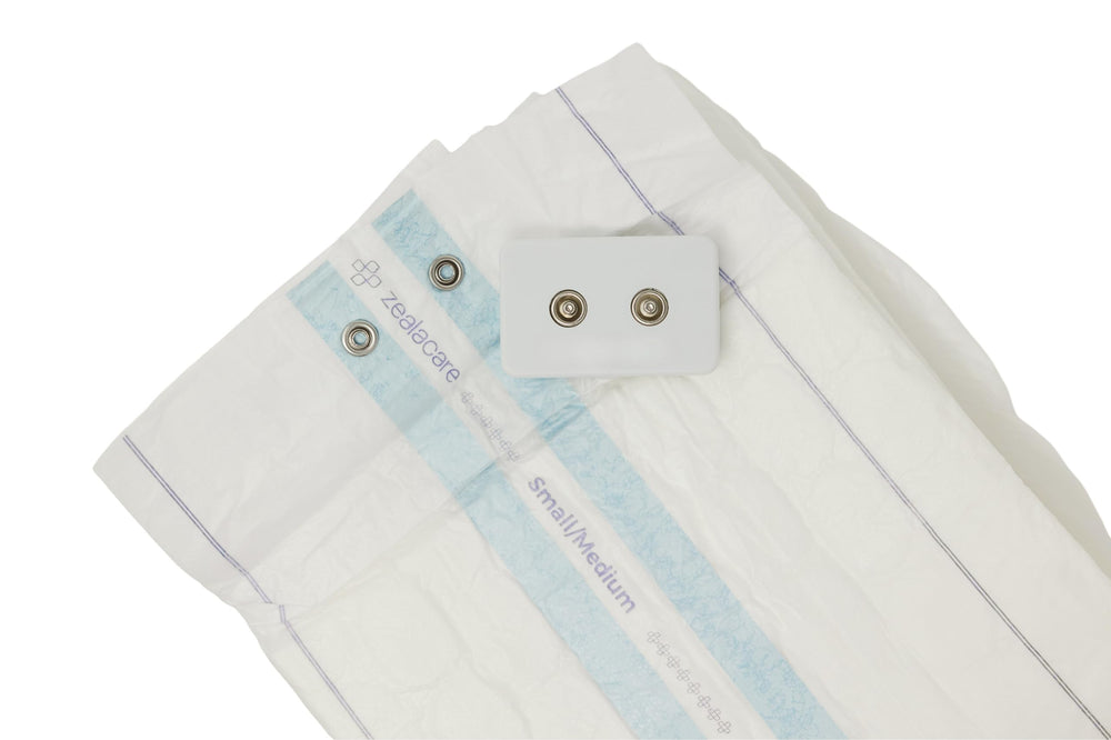 Reusable sensor attachment simplifies ongoing use with Zealacare briefs.