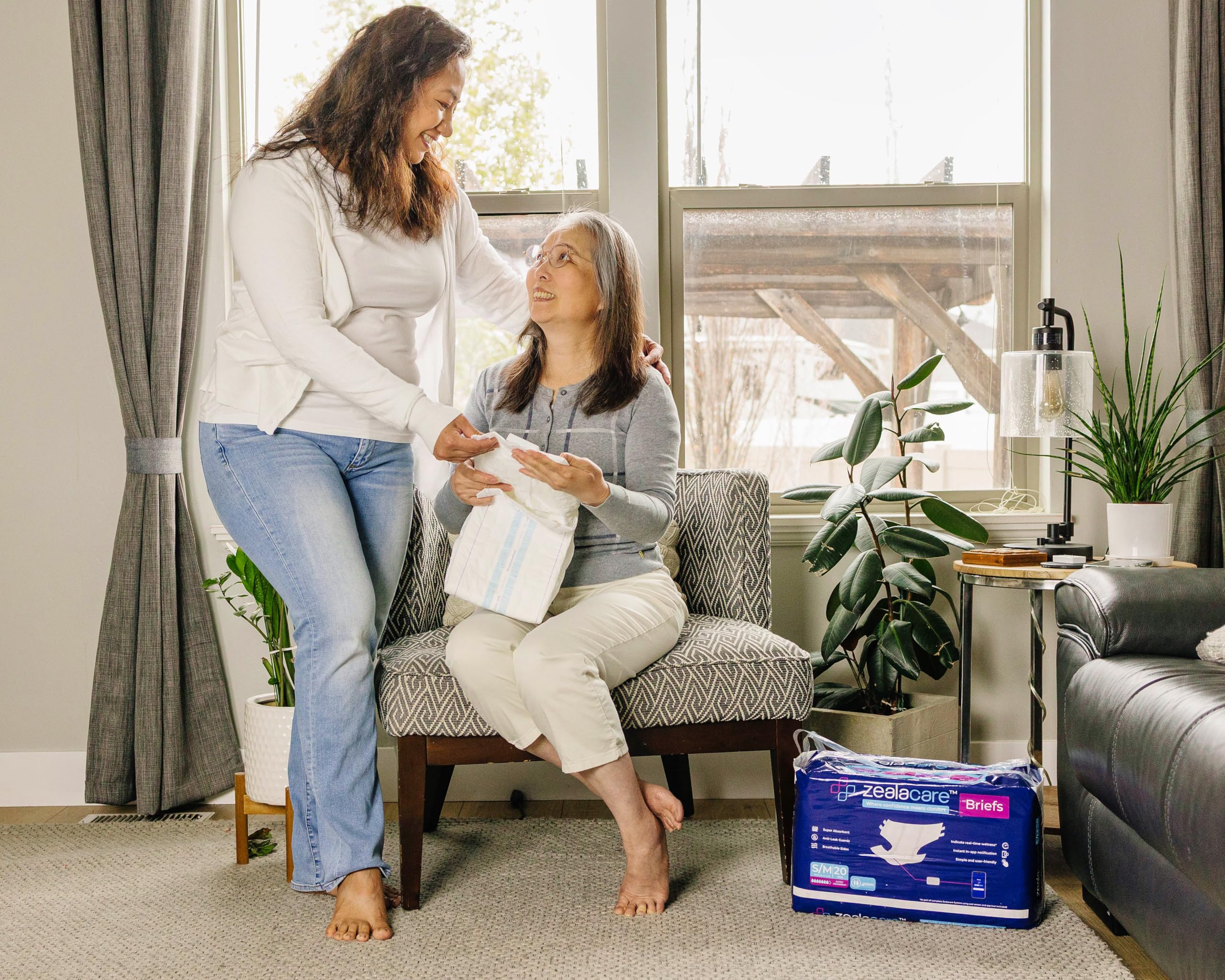 Zealacare Smart Incontinence Briefs are packaged discreetly for privacy in care settings.