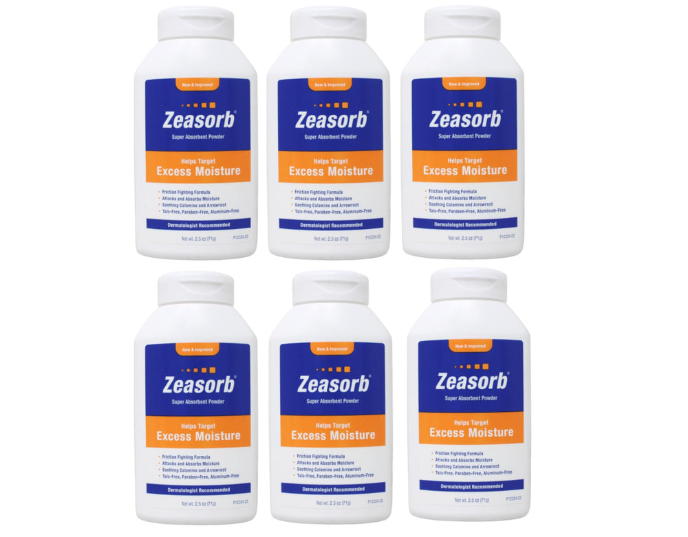 Zeasorb Prevention bottle pour shows easy application and moisture control.