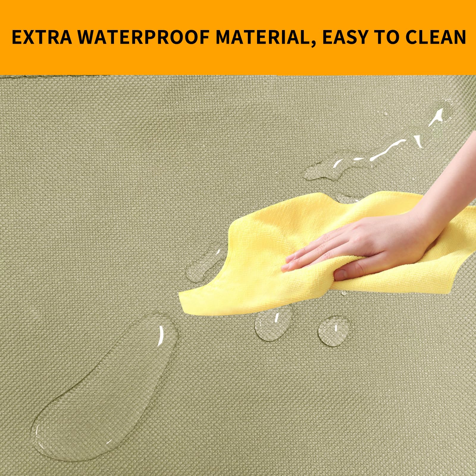 Zecirl waterproof layer guards seats from spills for quick cleanup.