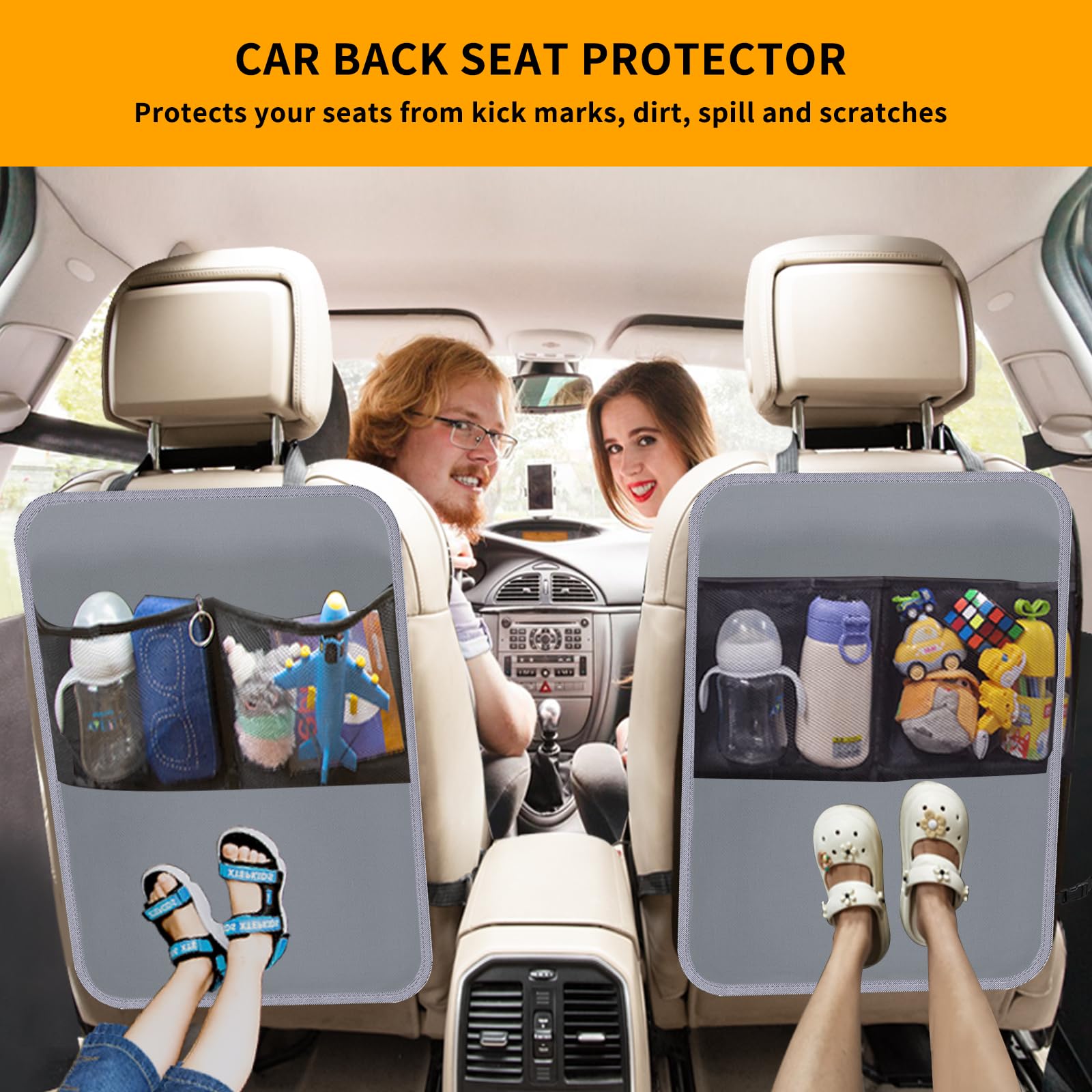Zecirl backseat organizer with mesh pockets keeps kid essentials within reach