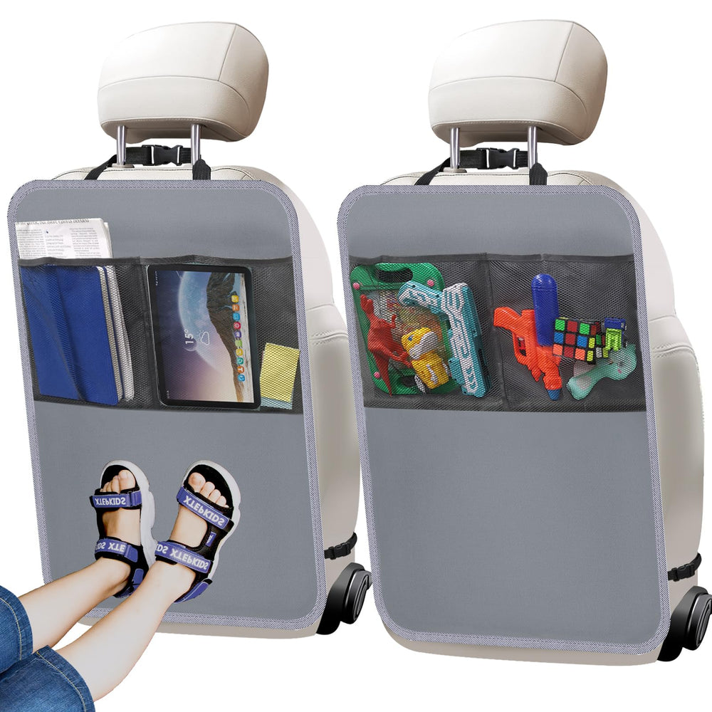 Zecirl kick mat backseat protector with durable fabric shields seats from scuffs and dirt