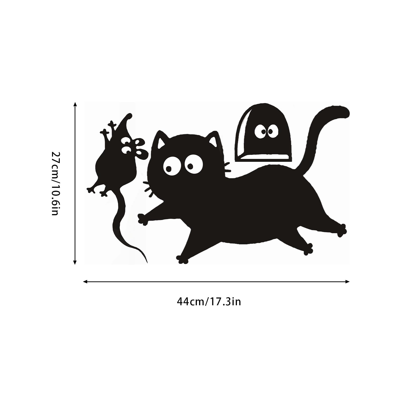 Zeeko Cat and Mouse 3D wall sticker detail for whimsy