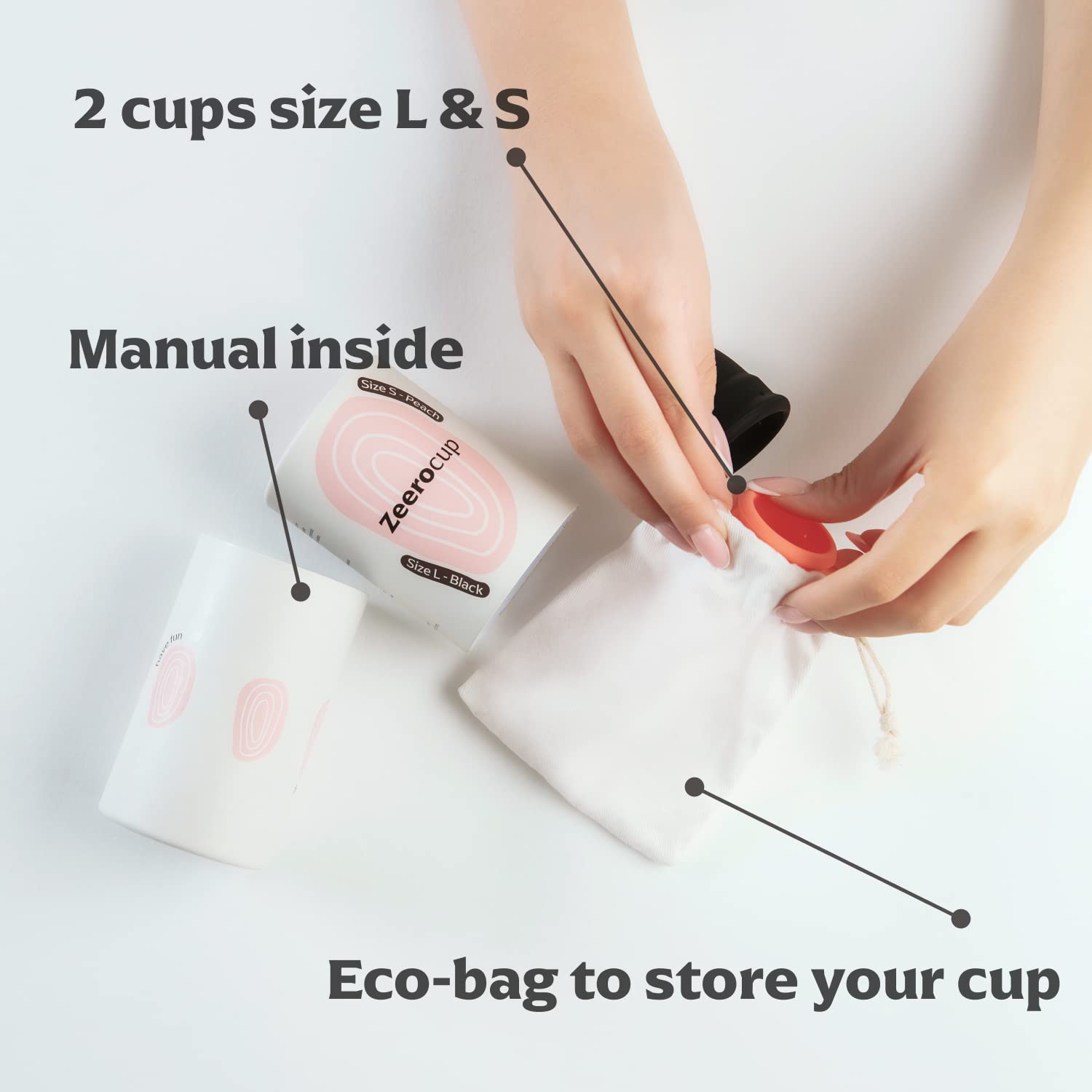 Zeerocup convenient cleaning and reuse for everyday hygiene.