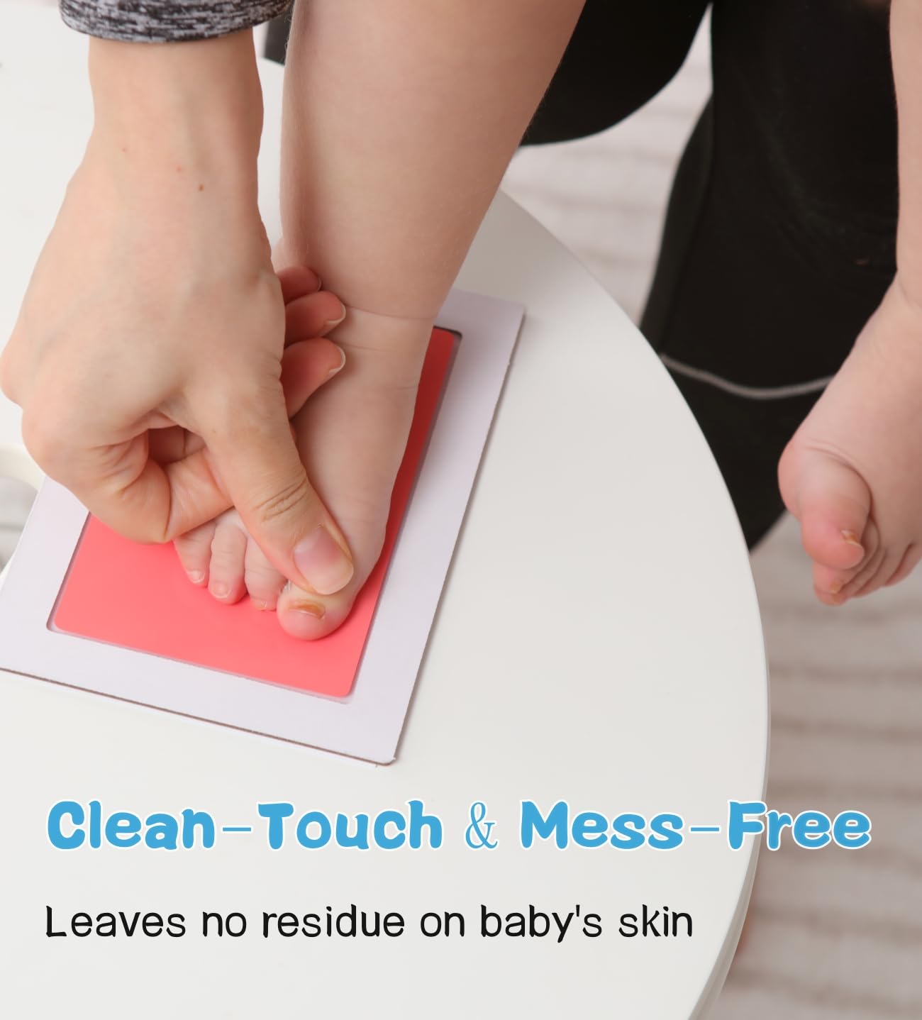 Zemiu baby handprint sample demonstrating clean, easy prints