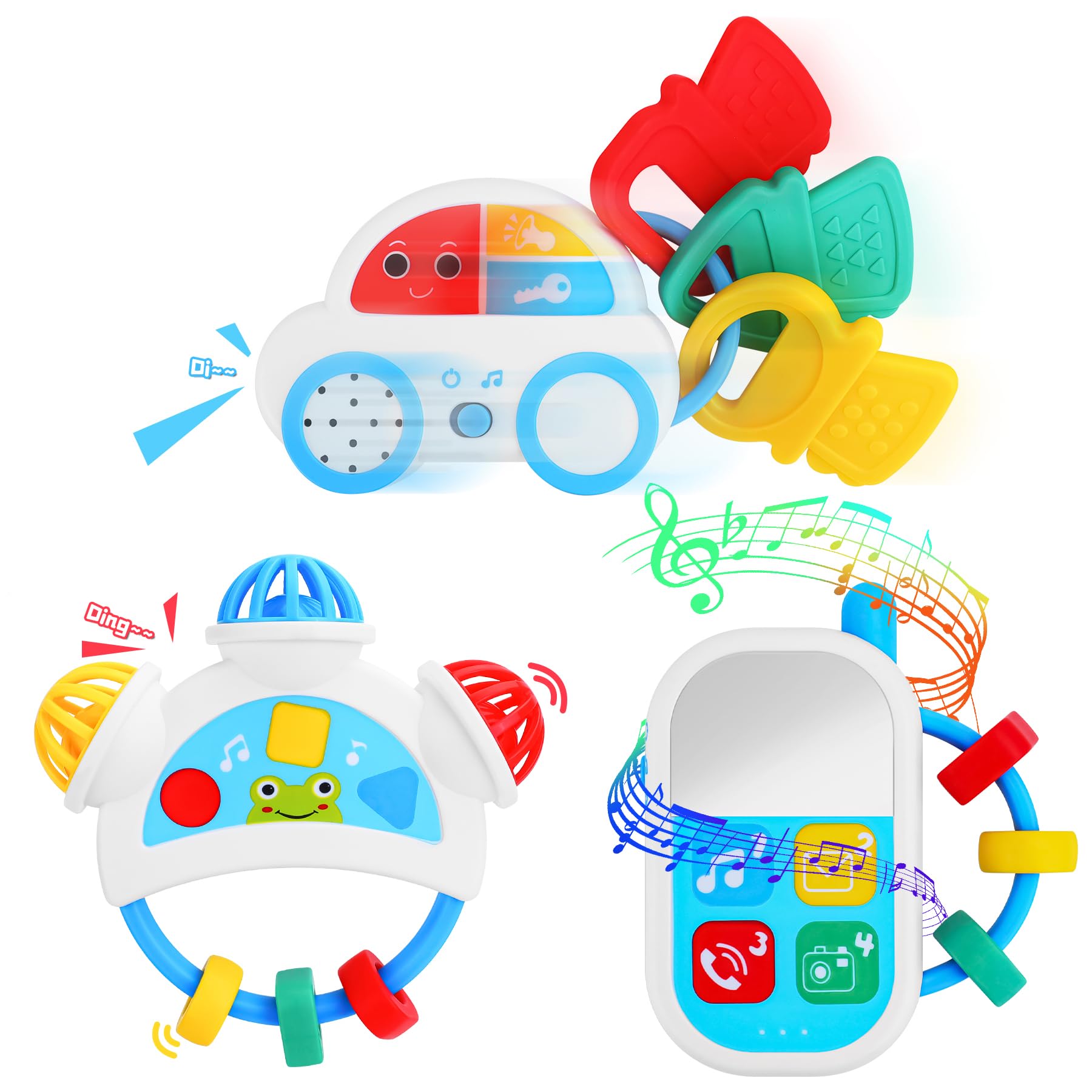 Zendstanding wrist rattle toy for newborn sensory play and grasp development