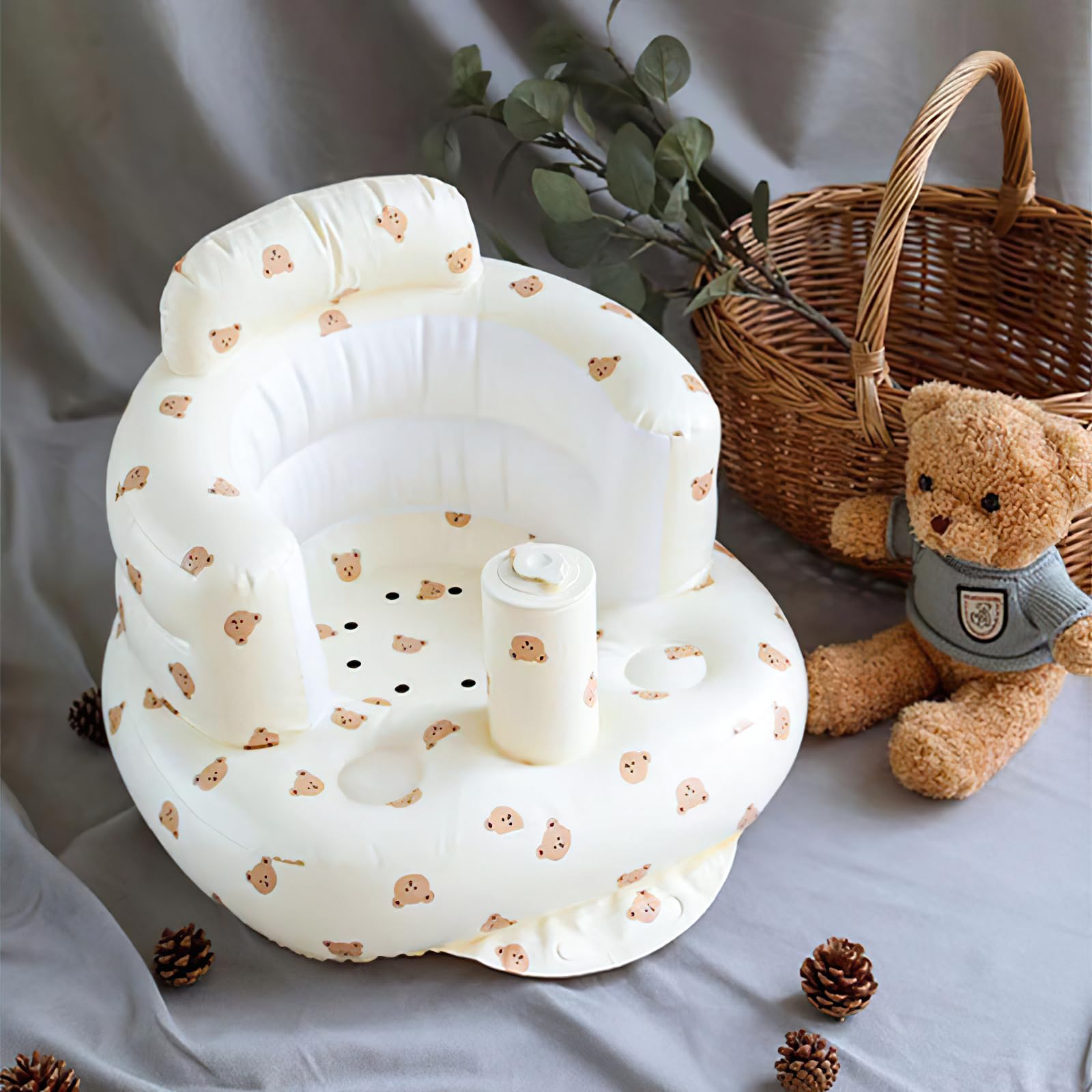 Zenflux inflatable baby seat grows with your child, up to 67 lbs.