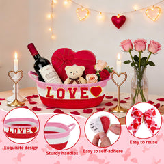Zenoble Valentines basket with a clear gift bag for easy visibility of contents