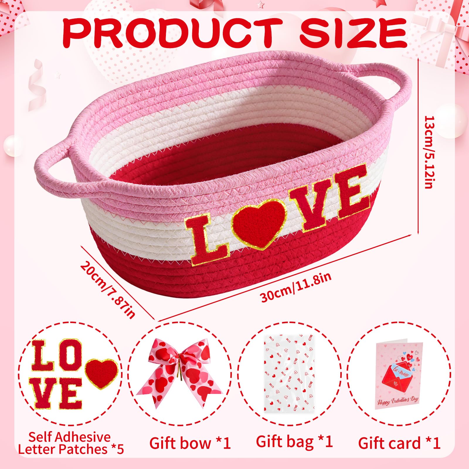 Zenoble Valentines basket showing LOVE letters for a personalized touch