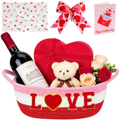 Zenoble Valentines basket with a soft pink-to-red gradient, ideal for romantic gifting