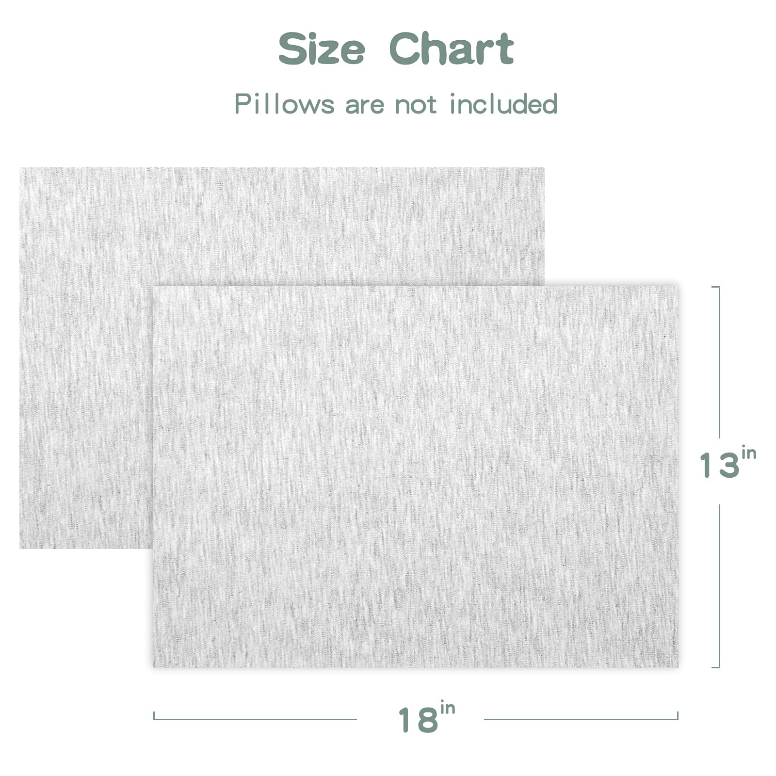 Flat lay of Zenssia 13x18 pillowcase sized for toddlers.