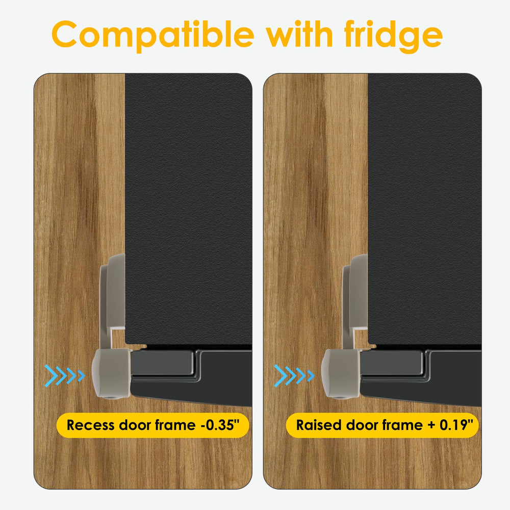 ZENTIVOR Fridge Lock gray design blends with kitchen appliances.