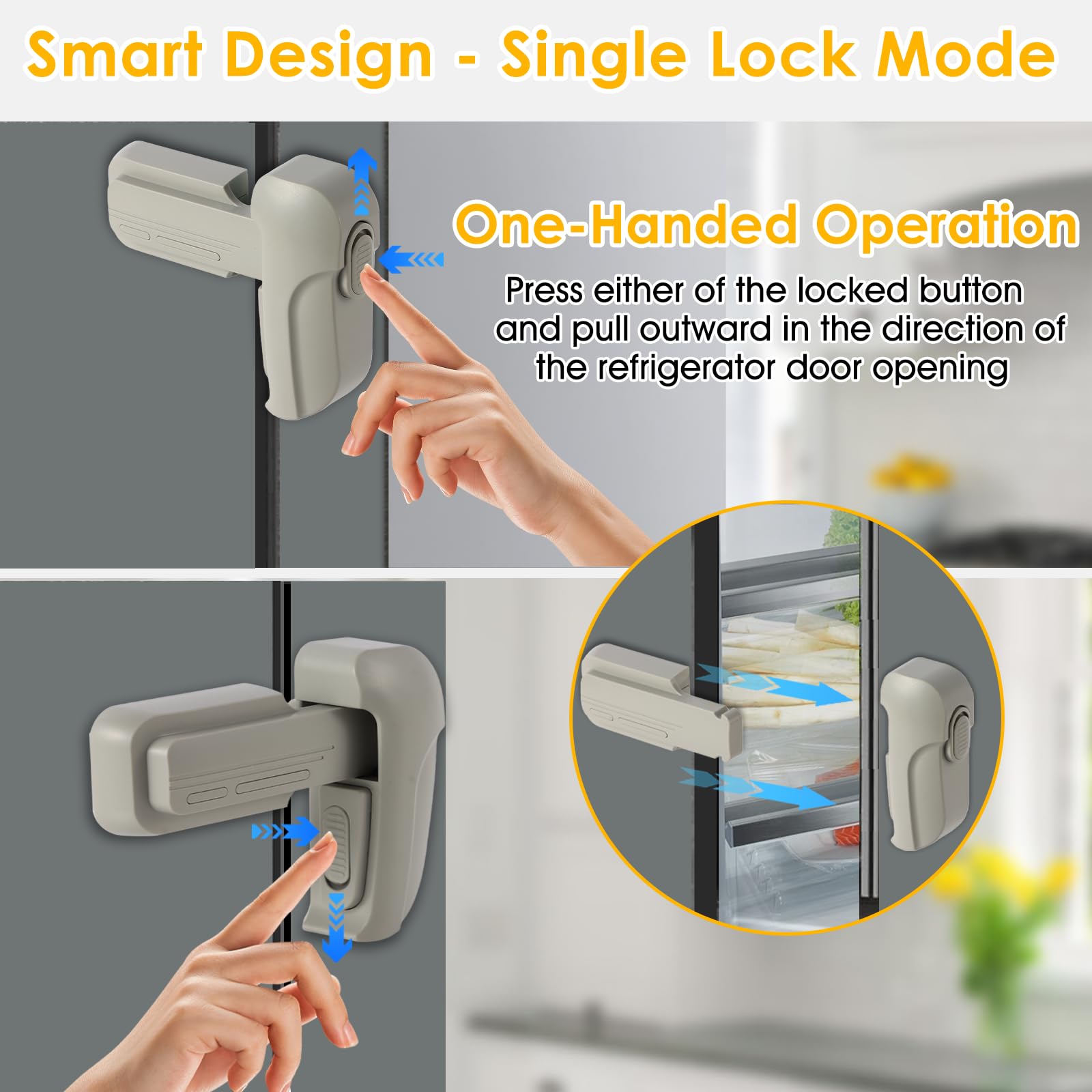 ZENTIVOR Fridge Lock one-handed operation simplifies daily use.