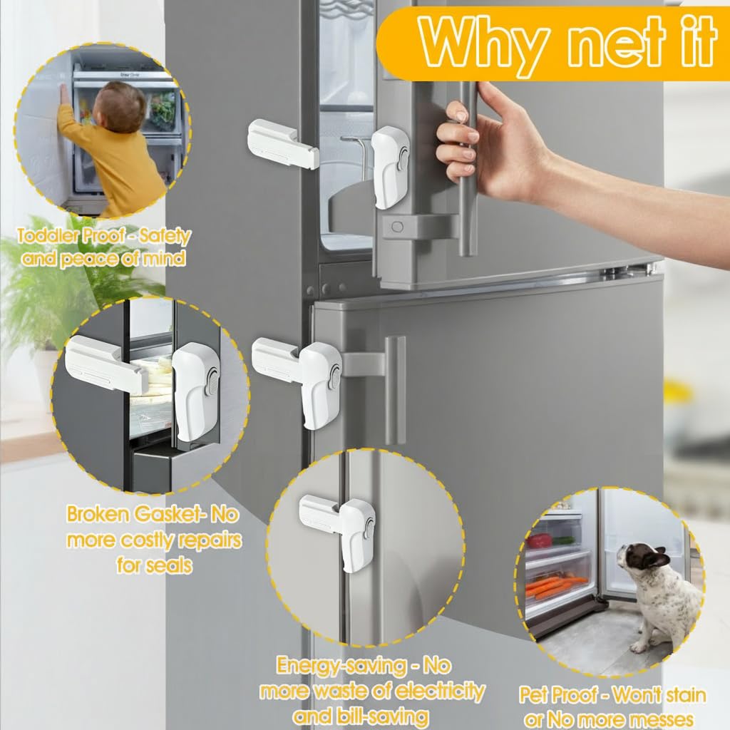 ZENTIVOR Fridge Lock Wide Compatibility with many fridges.