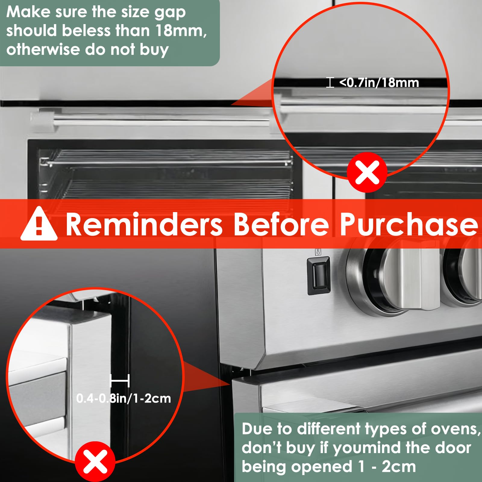 ZENTIVOR heat-resistant oven lock with 3M adhesive for no-drill installation