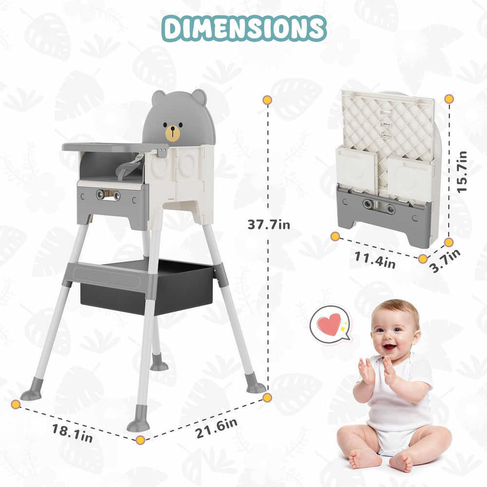 Zenvory height-adjustable chair adapts as your baby grows.