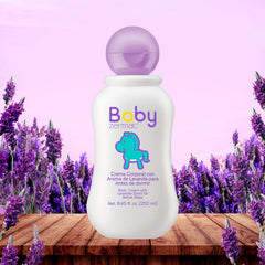 Zermat Baby Lotion Lavender label shows ingredients and usage tips.